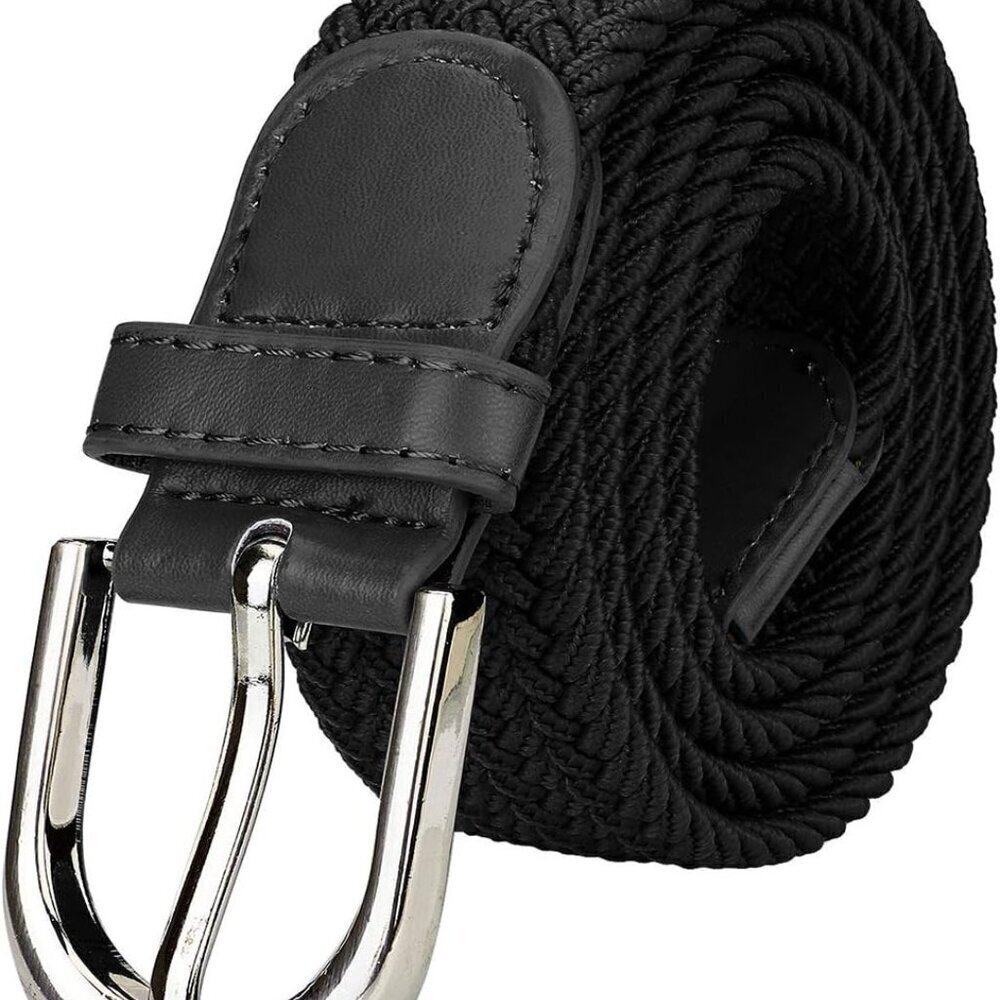 Men Women Multicolored Elastic Stretch Braided Belt Canvas Fabric Woven No